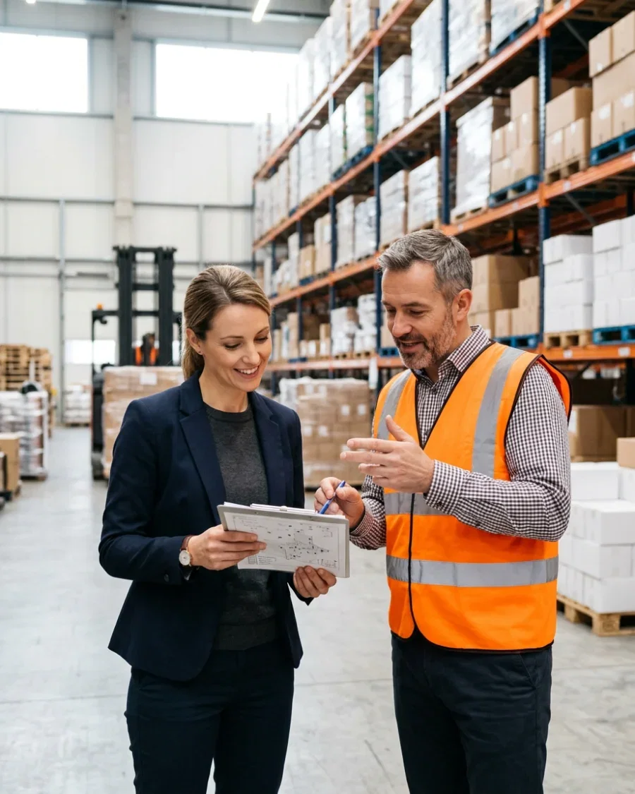 ERP consultant meeting with a department lead to document the current workflow