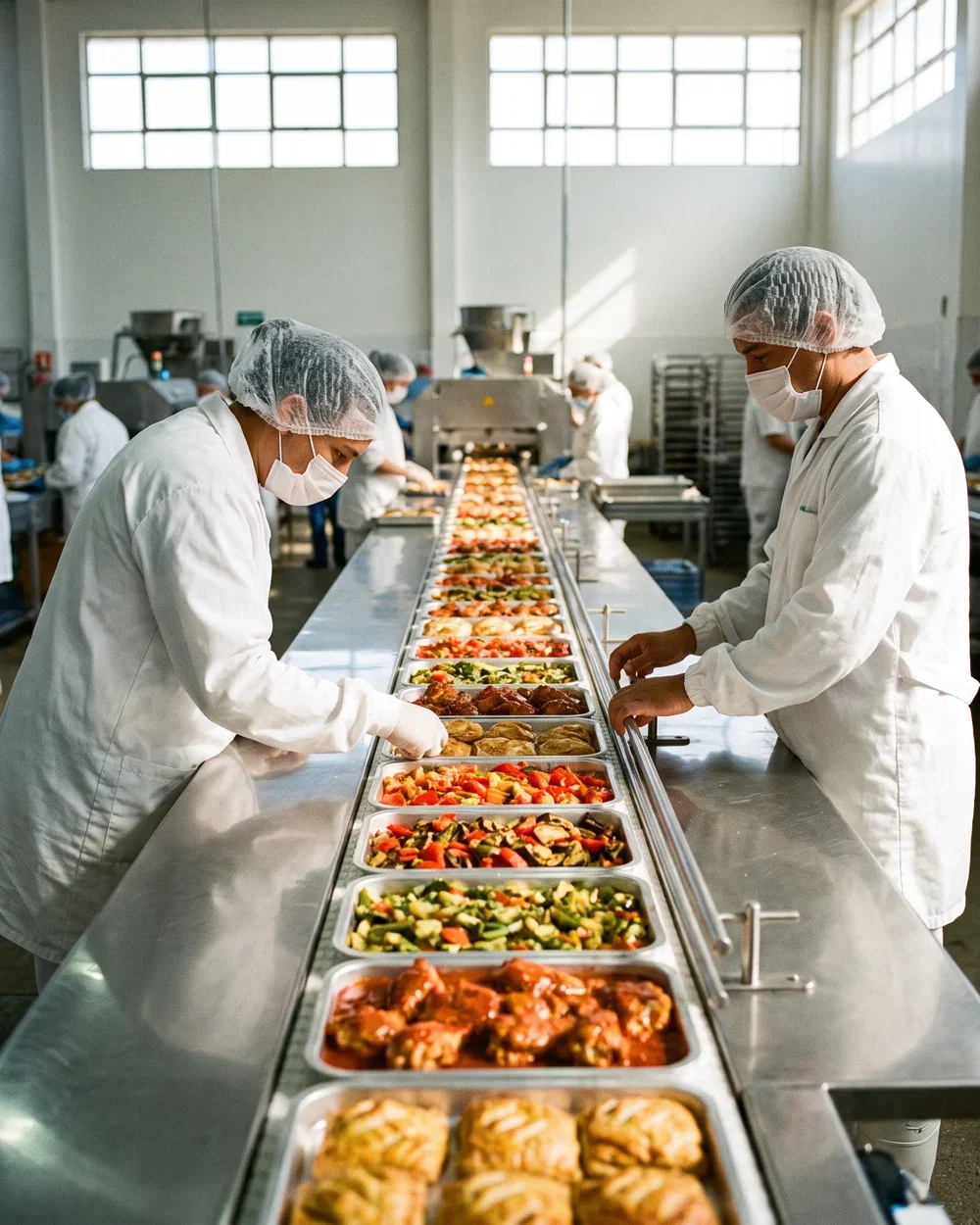 Warehouse team scanning lot coded stock to verify traceability records in a food business