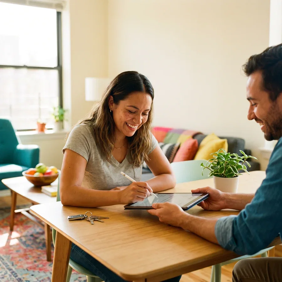 Sale agreement and lease contract being signed electronically